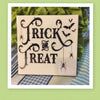 TRICK OR TREAT BATS SPIDERS Wall Art Ceramic Tile Sign Gift Home Decor Halloween Decor {{ JAMsCraftCloset }}