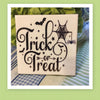TRICK OR TREAT BATS COBWEB Wall Art Ceramic Tile Sign Gift Home Decor Halloween Decor {{ JAMsCraftCloset }}