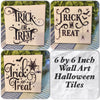 TRICK OR TREAT BATS SPIDERS Wall Art Ceramic Tile Sign Gift Home Decor Halloween Decor {{ JAMsCraftCloset }}