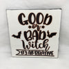 GOOD OR BAD WITCH Wall Art Ceramic Tile Sign Gift Home Decor Halloween Decor {{ JAMsCraftCloset }}