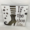 IF THE SHOE FITS BLACK STARS Wall Art Ceramic Tile Sign Gift Home Decor Halloween Decor {{ JAMsCraftCloset }}
