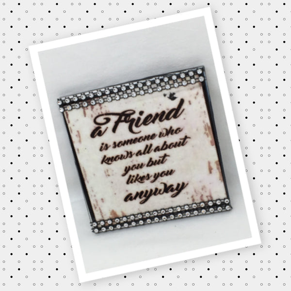 A FRIEND Wall Art Ceramic Tile Sign Gift Home Decor Positive Quote Affirmation Gift Idea {{ JAMsCraftCloset }}