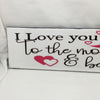 LOVE YOU TO THE MOON Ceramic Tile Sign Wall Art Wedding Gift Home Decor Positive Saying {{ JAMsCraftCloset }}