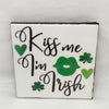 KISS ME I AM IRISH Wall Art Ceramic Tile Sign Gift Home Holiday Decor Positive Quote {{ JAMsCraftCloset }}