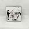 EAT SLEEP CATCH FISH REPEAT Wall Art Ceramic Tile Sign Gift Home Lake House Decor Positive Quote {{ JAMsCraftCloset }}