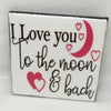 LOVE YOU TO THE MOON Wall Art Ceramic Tile Sign Gift Home Decor Positive Quote {{ JAMsCraftCloset }}