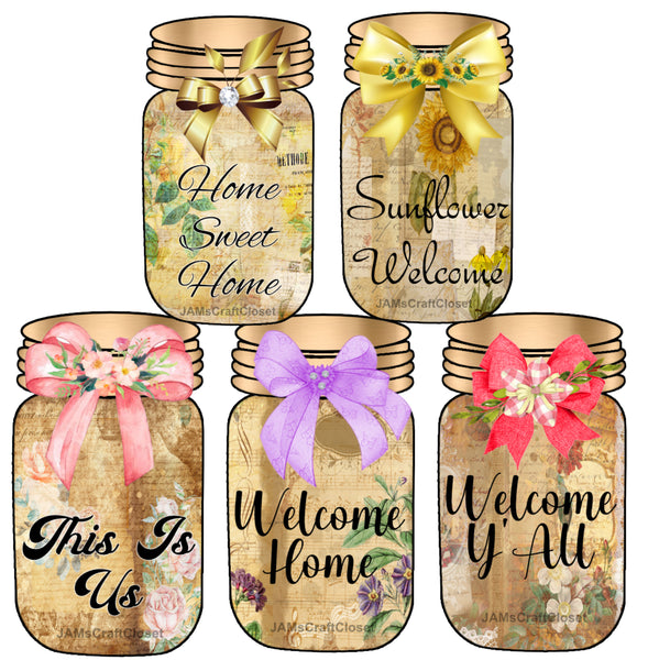 BUNDLE VINTAGE CANNING JARS 2 Graphic Design Positive Saying Downloads SVG PNG JPEG Files Sublimation Design Crafters Delight {{ JAMsCraftCloset }}