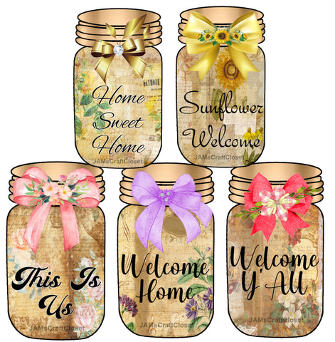BUNDLE VINTAGE CANNING JARS 2 Graphic Design Positive Saying Downloads SVG PNG JPEG Files Sublimation Design Crafters Delight {{ JAMsCraftCloset }}