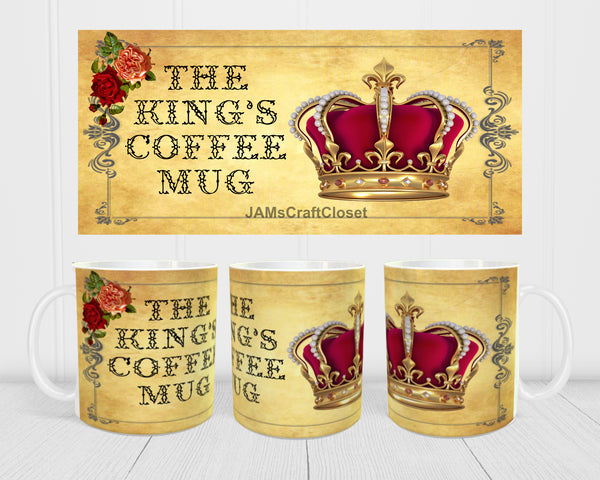 MUG Coffee Full Wrap Sublimation Digital Graphic Design Download KINGS COFFEE MUG SVG-PNG-JPEG Easter Crafters Delight {{ JAMsCraftCloset }}