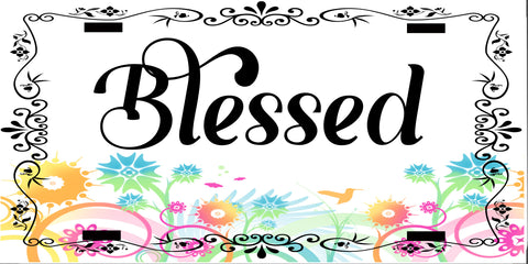 License Plate Digital Graphic Design Download BLESSED SVG-PNG-JPEG Sublimation Crafters Delight {{ JAMsCraftCloset }}
