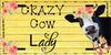 License Vanity Plate Front Plate Clever Funny Custom Plate Car Tag CRAZY COW LADY Sublimation on Metal Gift Idea {{ JAMsCraftCloset }}