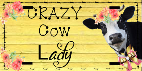 License Plate Digital Graphic Design Download CRAZY COW LADY SVG-PNG-JPEG Sublimation Crafters Delight {{ JAMsCraftCloset }}