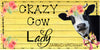 License Vanity Plate Front Plate Clever Funny Custom Plate Car Tag CRAZY COW LADY Sublimation on Metal Gift Idea {{ JAMsCraftCloset }}