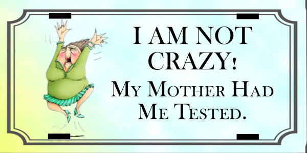 License Vanity Plate Front Plate Clever Funny Custom Plate Car Tag I AM NOT CRAZY Sublimation on Metal Gift Idea {{ JAMsCraftCloset }}