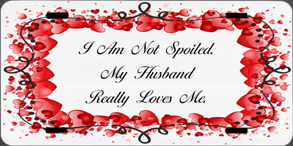 License Vanity Plate Front Plate Clever Funny Custom Plate Car Tag I AM NOT SPOILED 3 Sublimation on Metal Gift Idea {{ JAMsCraftCloset }}