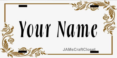 License Plate Personalized Vanity Plate NAME 8 Gift Idea Made By Sublimation on Metal Car Decor - JAMsCraftCloset