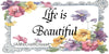 License Vanity Plate Front Plate Clever Funny Custom Plate Car Tag LIFE IS BEAUTIFUL Sublimation on Metal Gift Idea {{ JAMsCraftCloset }}