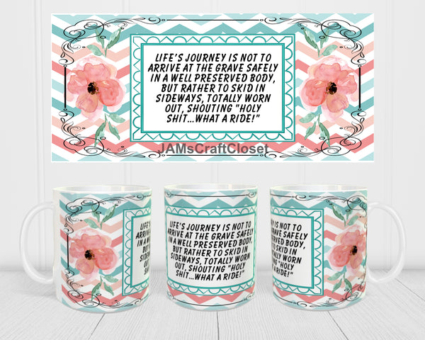 MUG Full Wrap Digital Graphic Design Download LIFES JOURNEY SVG-PNG-JPEG Sublimation Crafters Delight {{ JAMsCraftCloset }}