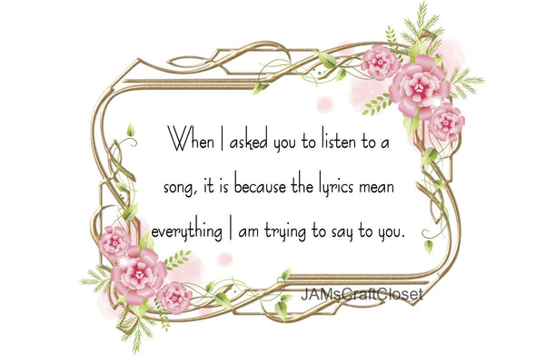 LISTEN TO A SONG Digital Graphic SVG-PNG-JPEG Download Crafters Delight {{ JAMsCraftCloset }}