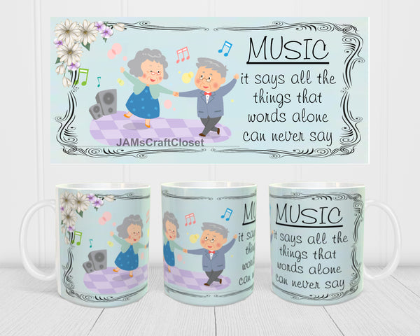 MUG Coffee Full Wrap Sublimation Digital Graphic Design Download MUSIC IT SAYS ALL THINGS SVG-PNG Music Crafters Delight {{ JAMsCraftCloset }}