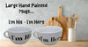 MUGS Soup Bowls Hand Painted I'M HERS I'M HIS Turquoise Yellow Purple Happy Dot Flowers Set of Two Crafters Delight {{ JAMsCraftCloset }}