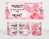 MUG Coffee Full Wrap Sublimation Digital Graphic Design Download MUSIC IS THE VOICE OF THE HEART SVG-PNG Music Crafters Delight {{ JAMsCraftCloset }}