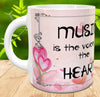 MUG Coffee Full Wrap Sublimation Digital Graphic Design Download MUSIC IS THE VOICE OF THE HEART SVG-PNG Music Crafters Delight {{ JAMsCraftCloset }}