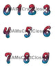 NUMBER SETS Digital Graphic Design Typography Clipart SVG-PNG Sublimation RED BLUE GREEN FOG Design Download Crafters Delight {{ JAMsCraftCloset }}