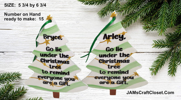 Christmas Personalized Ornament Handmade Large Tree Shaped Wooden Sublimation Large Holiday Tree Decoration Crafters Delight {{ JAMsCraftCloset }}