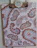 Clipboard Handcrafted Pink White and Blue Paisley Print Design - JAMsCraftCloset