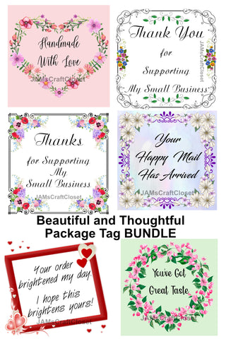 BUNDLE BUSINESS PACKAGE TAGS 1 Graphic Design Downloads SVG PNG JPEG Files Printable Positive Decorative Design Crafters Delight {{ JAMsCraftCloset }}