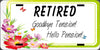 License Vanity Plate Front Plate Clever Funny Custom Plate Car Tag RETIRED GOODBYE TENSION Sublimation on Metal Gift Idea {{ JAMsCraftCloset }}