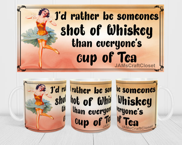 MUG Coffee Full Wrap Sublimation Digital Graphic Design Download SHOT OF WHISKEY CUP OF TEA SVG-PNG Crafters Delight {{ JAMsCraftCloset }}