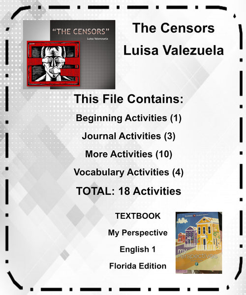MY PERSPECTIVE English 1 UNIT 2 THE CENSORS by Luisa Valenzuela Teacher Supplemental Resources {{ JAMsCraftCloset }}