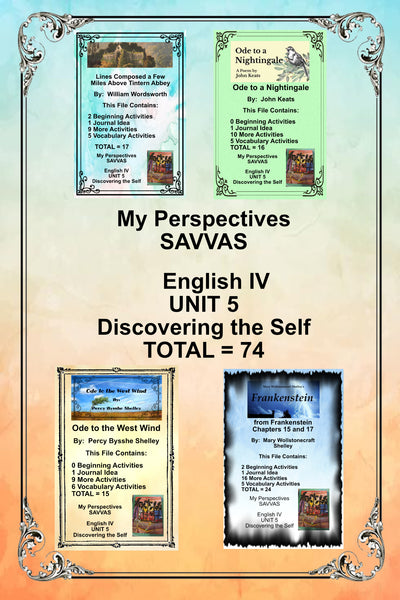 My Perspectives English IV UNIT 5 DISCOVERING THE SELF Teacher Supplemental Activities 4 Passages {{ JAMsCraftCloset }}
