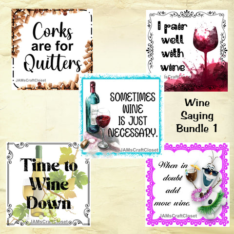BUNDLE WINE GLASS DESIGNS Digital Graphic Design Sublimation Designs Downloads SVG PNG JPEG Files Crafters Delight {{ JAMsCraftCloset }}