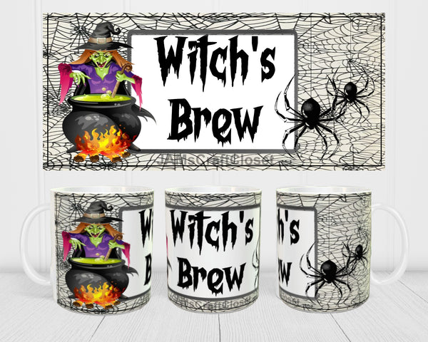 MUG Coffee Full Wrap Sublimation Digital Graphic Design Download WITCHS BREW Halloween SVG-PNG Crafters Delight {{ JAMsCraftCloset }}
