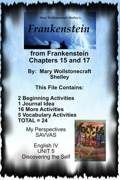 My Perspectives English IV UNIT 5 from FRANKENSTEIN Teacher Supplemental Resources {{ JAMsCraftCloset }}