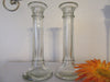 Candlestick Holders Vintage Pale Green Depression Glass Set of 2 {{ JAMsCraftCloset }}