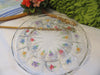 Serving Dish Platter Tray Vintage Hand Painted Floral Clear Glass Red Blue Orange Purple - JAMsCraftCloset