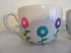 Mug Coffee Soup Hand Painted Spring Flower White Pink Blue Purple Flowers {{ JAMsCraftCloset }}