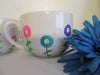 Mug Coffee Soup Hand Painted Spring Flower White Pink Blue Purple Flowers {{ JAMsCraftCloset }}