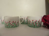 Cups SMALL White Coffee Tea Hand Painted HEART FLOWERS Red Pink Heart Flowers Set of 4 {{ JAMsCraftCloset }}
