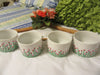 Cups SMALL White Coffee Tea Hand Painted HEART FLOWERS Red Pink Heart Flowers Set of 4 {{ JAMsCraftCloset }}