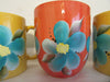 Mugs Coffee Tea Mugs Hand Painted Mugs Aqua Floral Mugs {{ JAMsCraftCloset }}