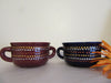 Soup Bowls Hand Painted Gold Silver Bronze Dots Set of Two {{ JAMsCraftCloset }}