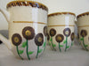 Mugs Coffee Hand Painted Brown Gold Set of 4 HAPPY DOT Design {{ JAMsCraftCloset }}