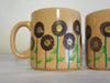 Mugs Coffee Hand Painted HAPPY DOT Floral Design Peach Mug Brown Gold Flowers {{ JAMsCraftCloset }}