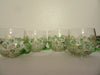 Cups Tea Punch Green Handles Vintage Hand Painted SMALL Clear Glass Set of 4 Green Gold HAPPY DOTS {{ JAMsCraftCloset }}