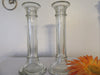 Candlestick Holders Vintage Pale Green Depression Glass Set of 2 {{ JAMsCraftCloset }}